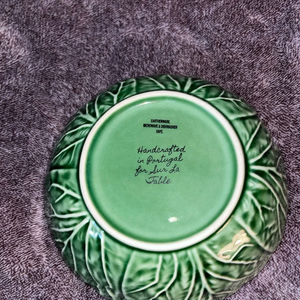 Sur La Table Green Leaf Ceramic Bowl
